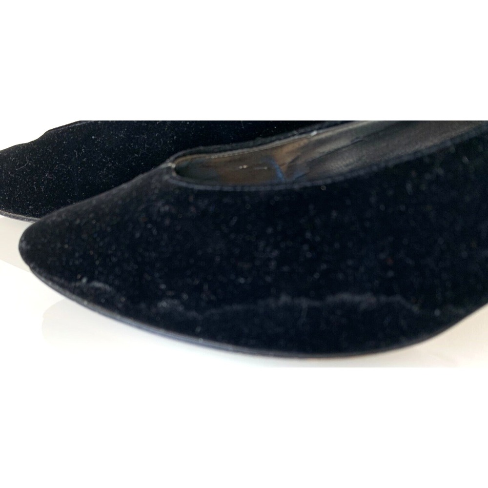 Vintage Nina Velvet Pumps Cuban Heel Pointy Toe Slip On Black 7.5 *GUC - Picture 8 of 8